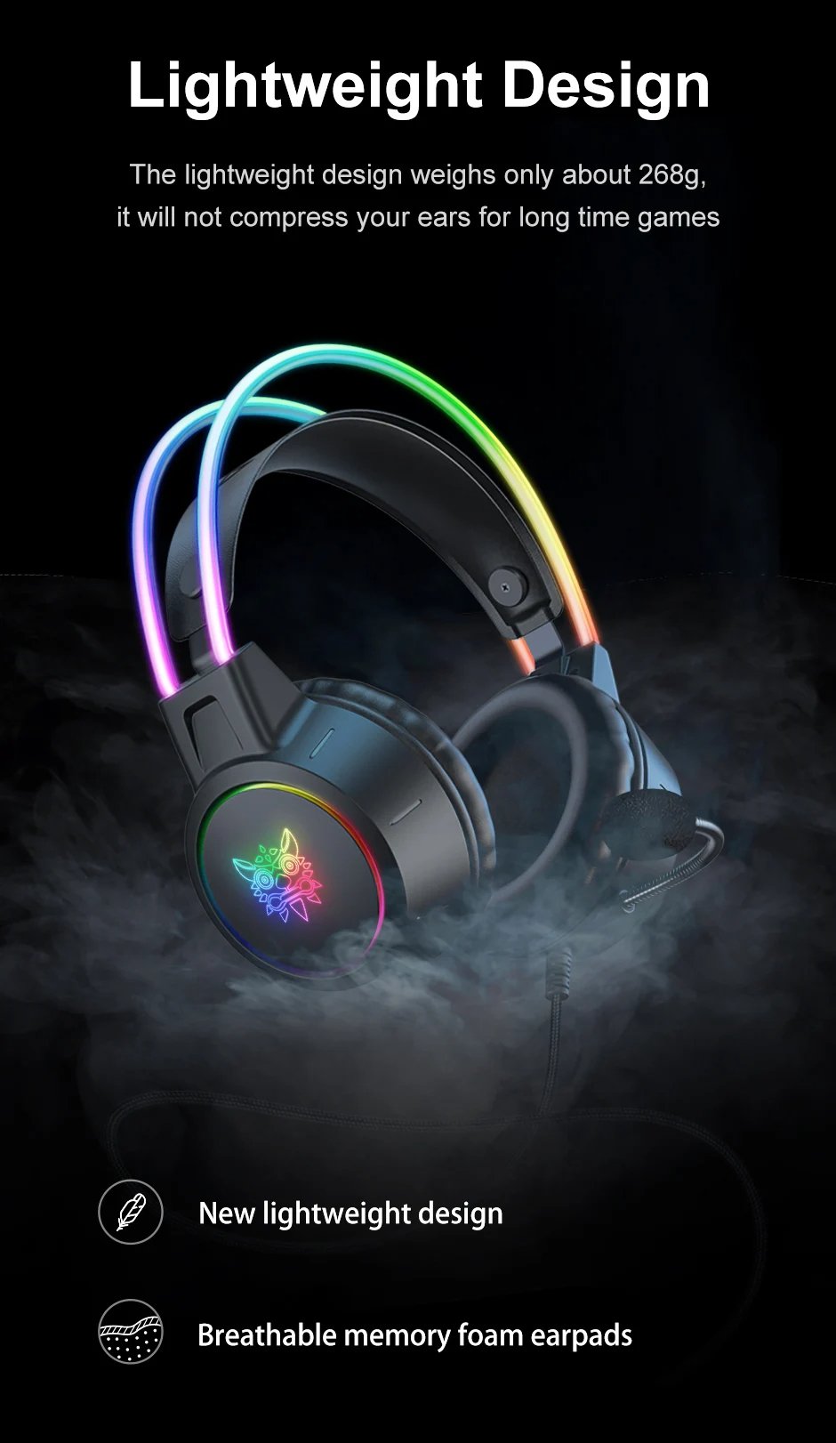 RGB Headset Gamer PC PS4 Gaming Headphones with HD Flexible Mic 3.5mm Headphone for Xbox PS5 Switch 
