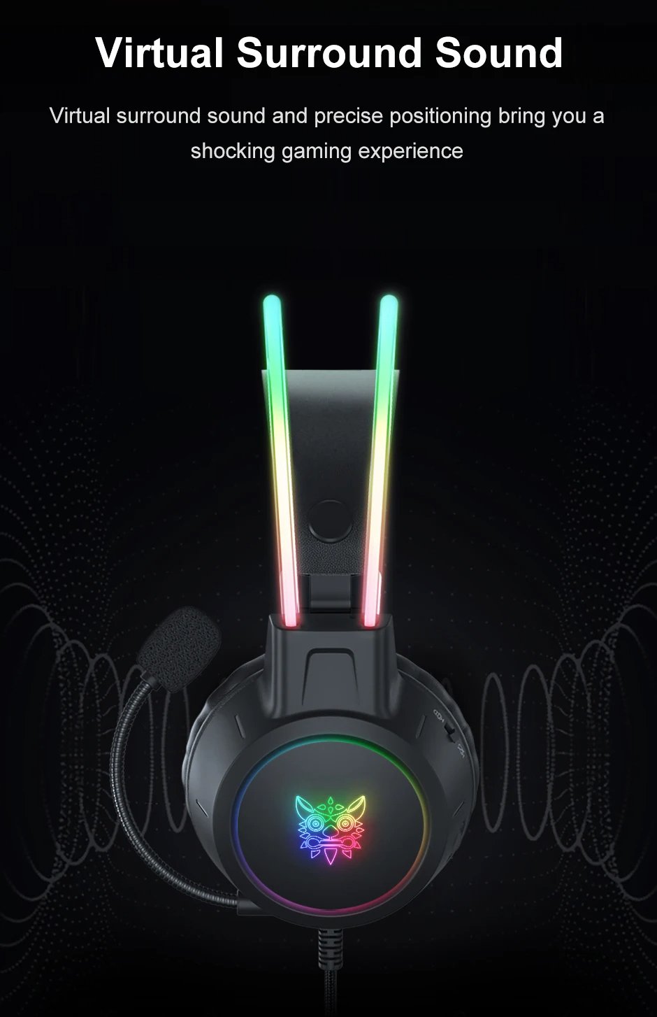 RGB Headset Gamer PC PS4 Gaming Headphones with HD Flexible Mic 3.5mm Headphone for Xbox PS5 Switch 