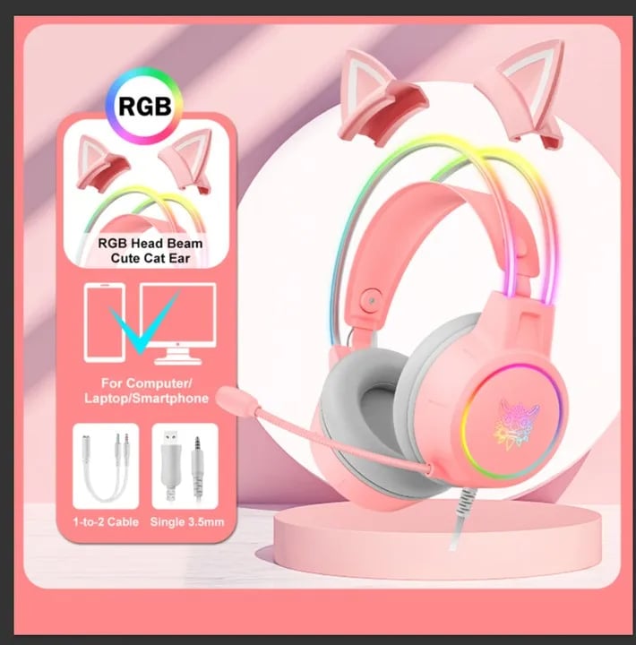 RGB Headset Gamer PC PS4 Gaming Headphones with HD Flexible Mic 3.5mm Headphone for Xbox PS5 Switch 