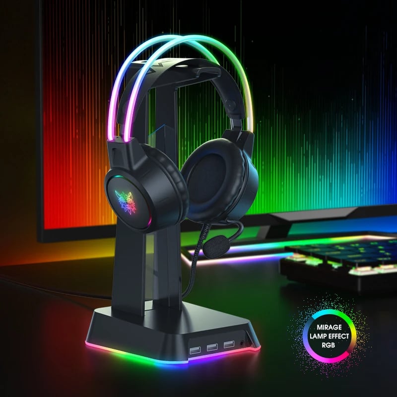 RGB Headset Gamer PC PS4 Gaming Headphones with HD Flexible Mic 3.5mm Headphone for Xbox PS5 Switch 