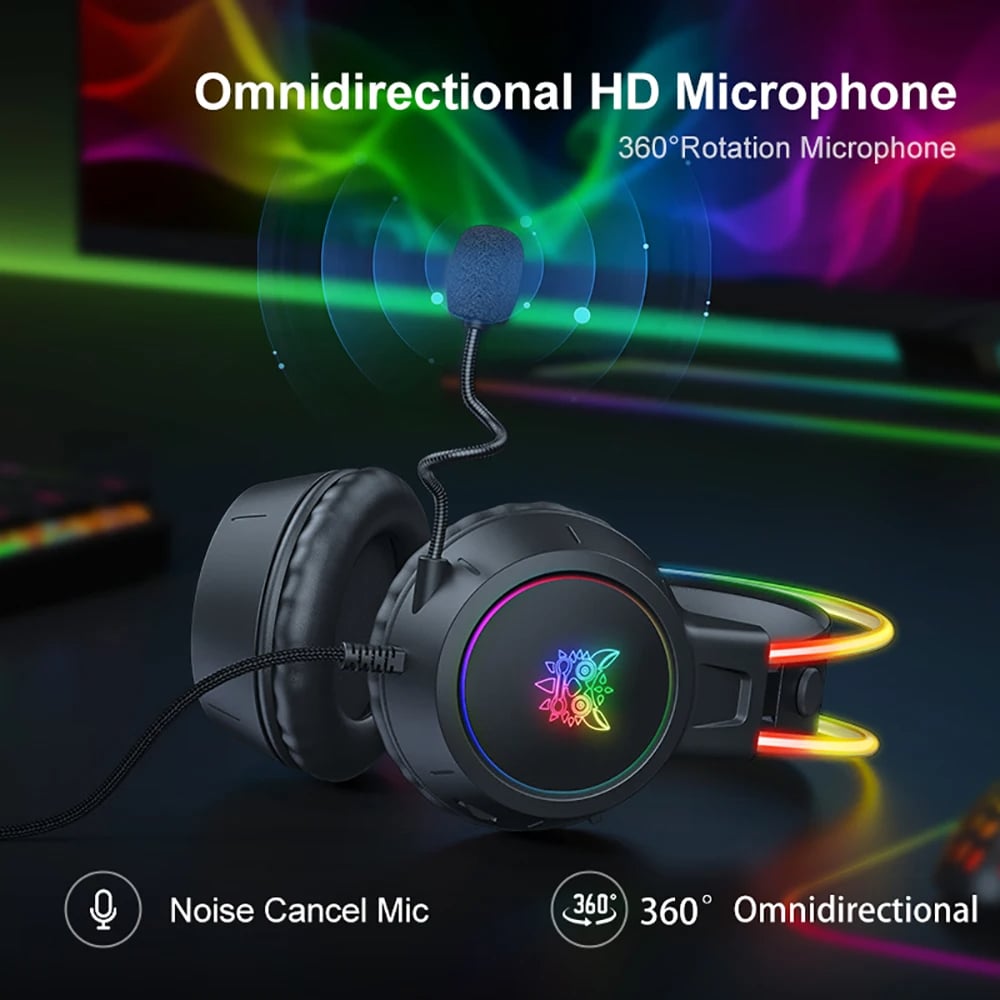 RGB Headset Gamer PC PS4 Gaming Headphones with HD Flexible Mic 3.5mm Headphone for Xbox PS5 Switch 