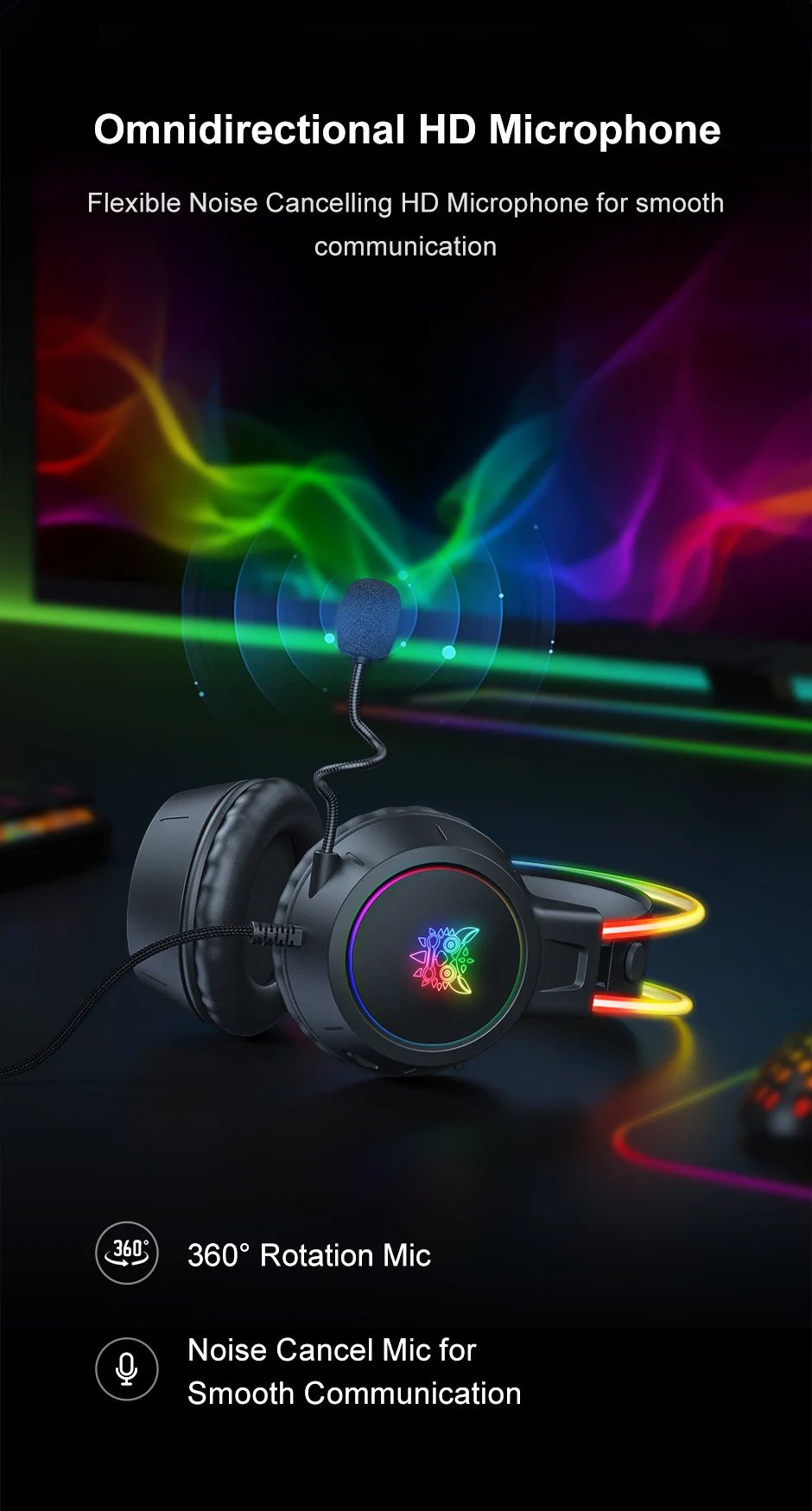 RGB Headset Gamer PC PS4 Gaming Headphones with HD Flexible Mic 3.5mm Headphone for Xbox PS5 Switch 