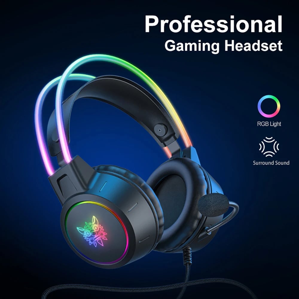 RGB Headset Gamer PC PS4 Gaming Headphones with HD Flexible Mic 3.5mm Headphone for Xbox PS5 Switch 