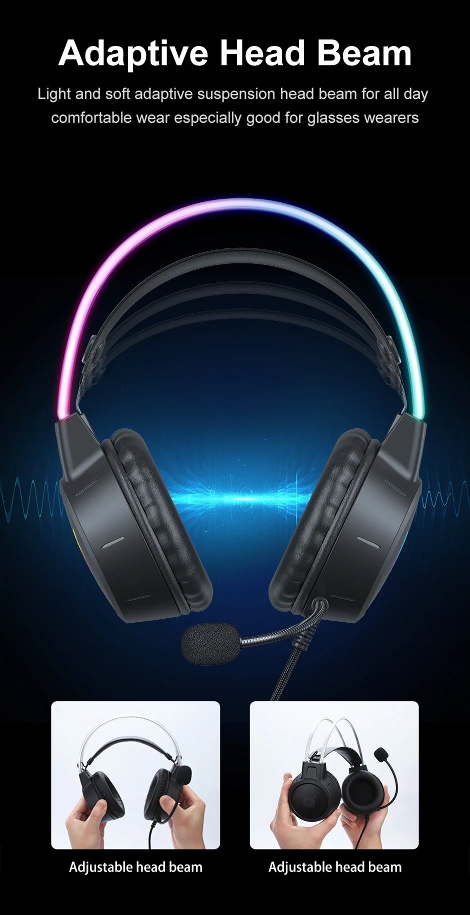 RGB Headset Gamer PC PS4 Gaming Headphones with HD Flexible Mic 3.5mm Headphone for Xbox PS5 Switch 