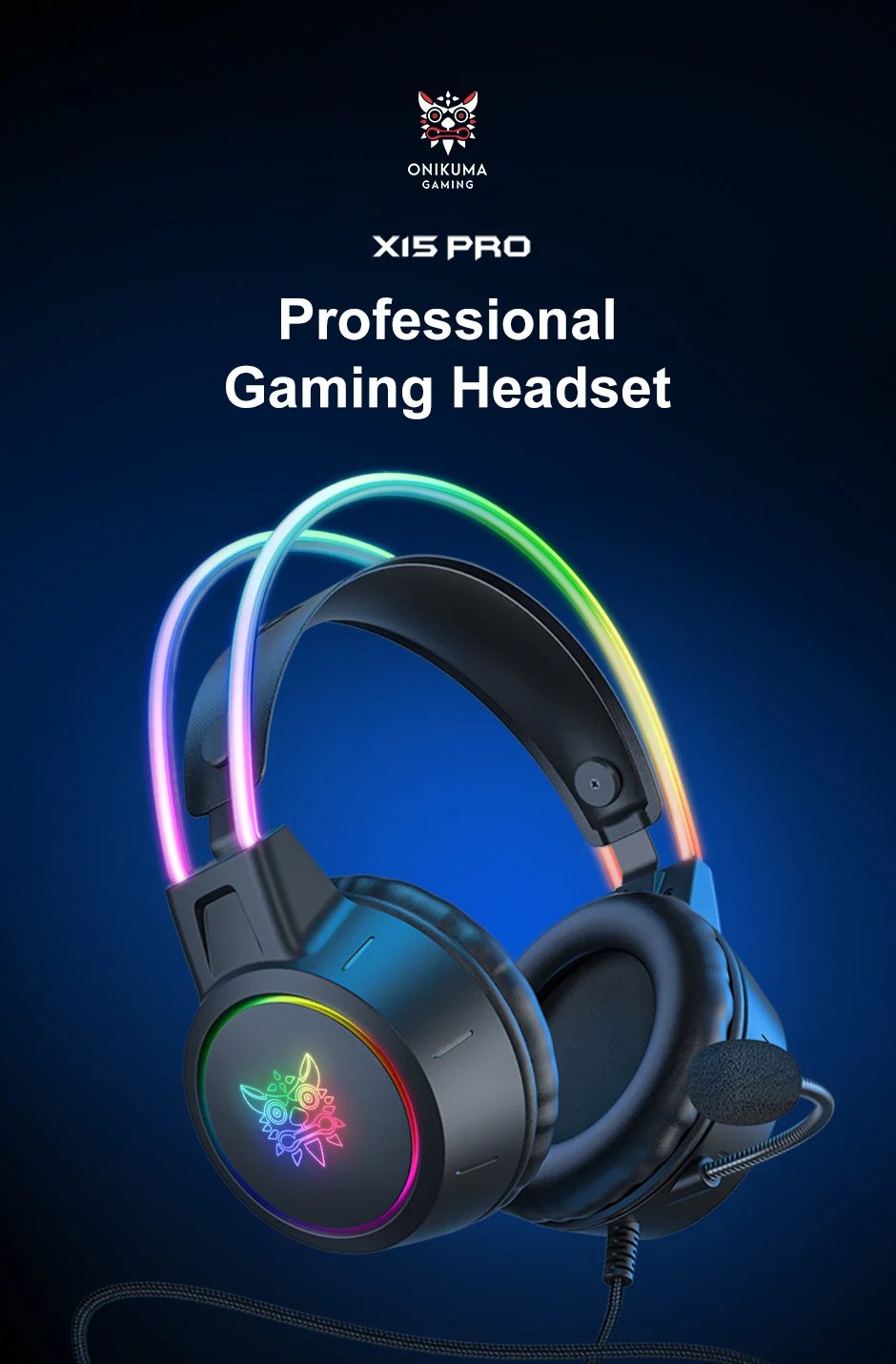 RGB Headset Gamer PC PS4 Gaming Headphones with HD Flexible Mic 3.5mm Headphone for Xbox PS5 Switch 