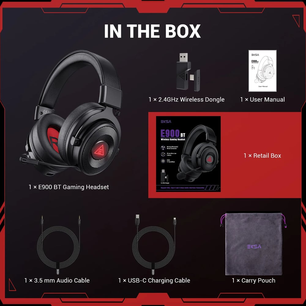  BT 2.4G Wireless/Wired Gaming Headphones, Bluetooth 5.0 Headset Gamer, For PC/PS4/PS5/Xbox