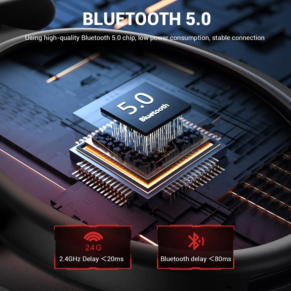  BT 2.4G Wireless/Wired Gaming Headphones, Bluetooth 5.0 Headset Gamer, For PC/PS4/PS5/Xbox