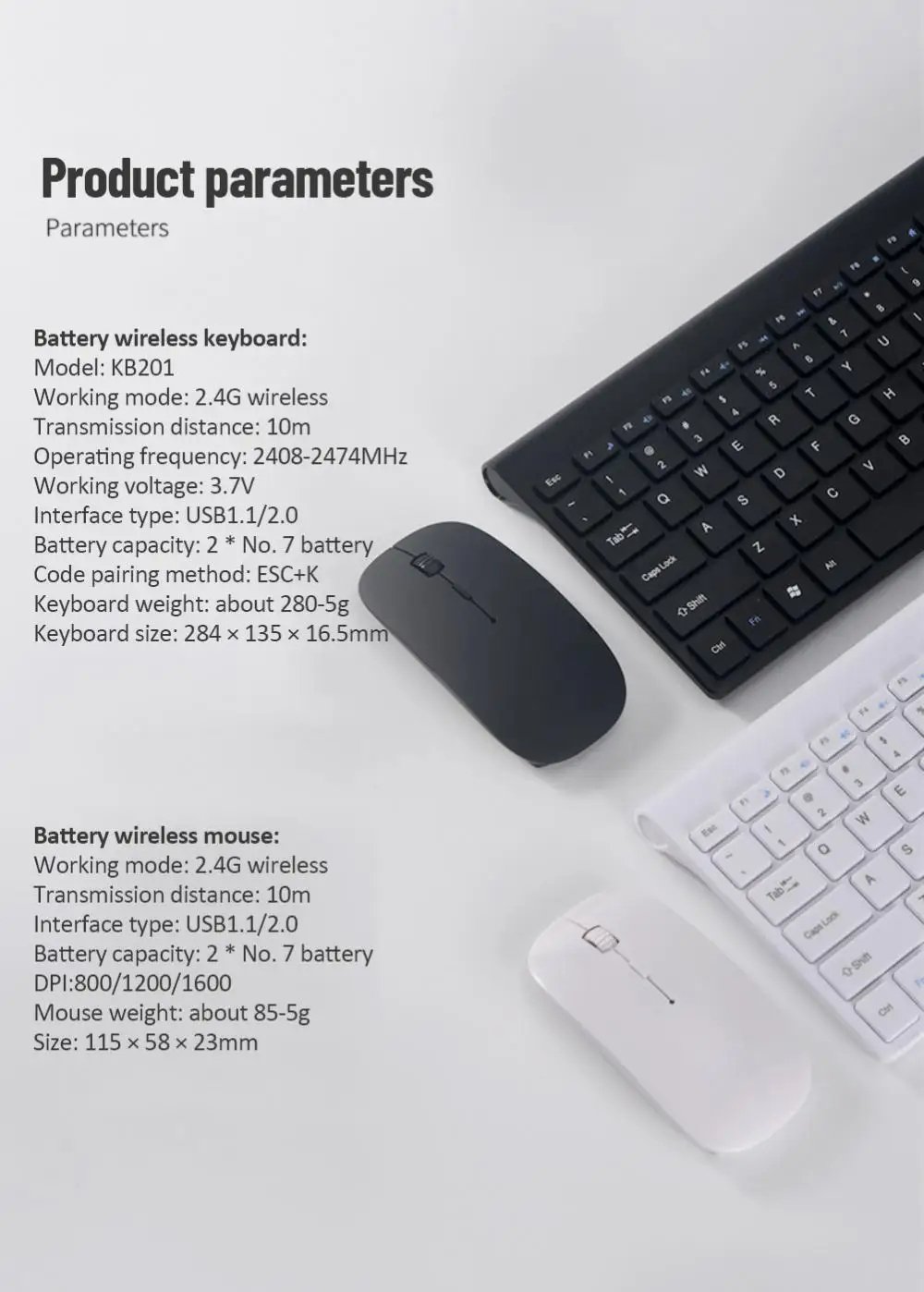 OfficeWire 78: Wireless Keyboard and Mouse Set