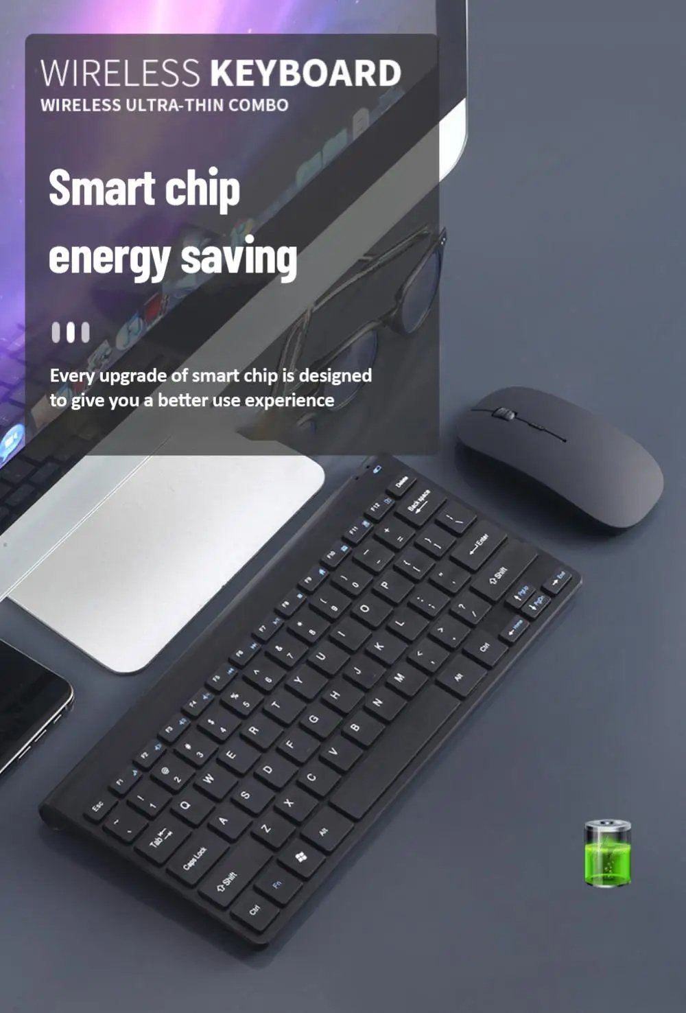 OfficeWire 78: Wireless Keyboard and Mouse Set