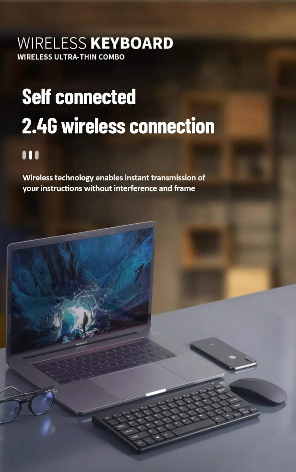 OfficeWire 78: Wireless Keyboard and Mouse Set
