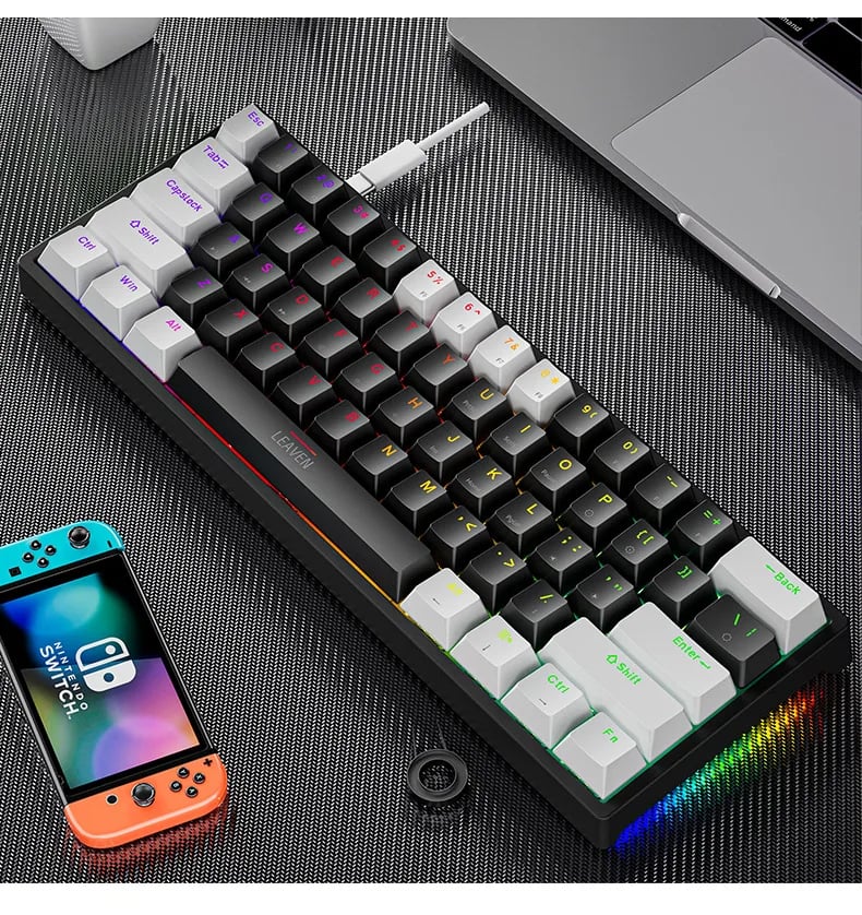 Mini 60% Gaming/Office Keyboard,Waterproof Keycap Type Wired RGB