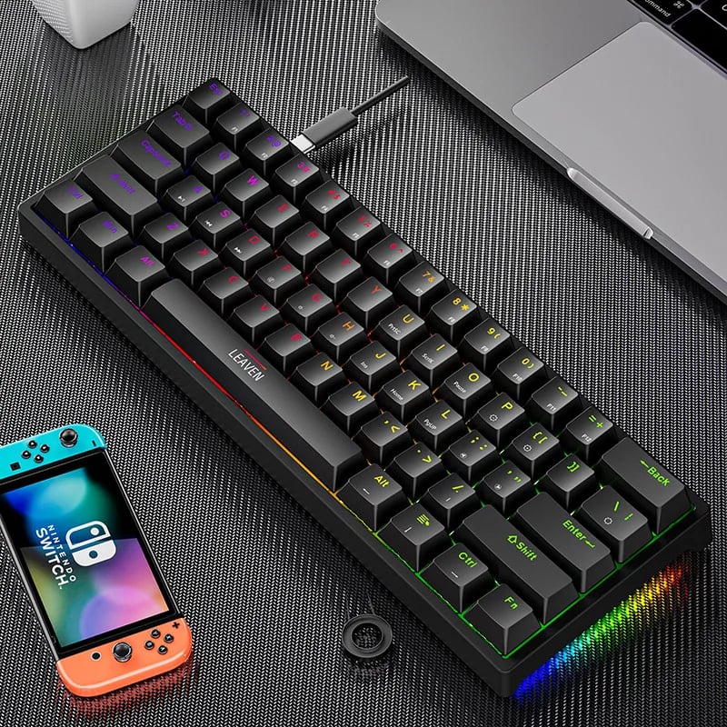 Mini 60% Gaming/Office Keyboard,Waterproof Keycap Type Wired RGB