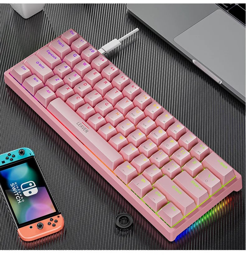 Mini 60% Gaming/Office Keyboard,Waterproof Keycap Type Wired RGB