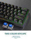 Mini 60% Gaming/Office Keyboard,Waterproof Keycap Type Wired RGB
