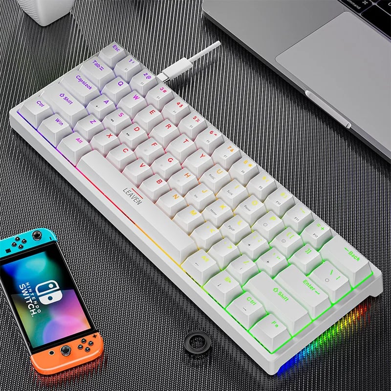 Mini 60% Gaming/Office Keyboard,Waterproof Keycap Type Wired RGB