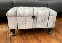 Vintage footstool-ottoman with storage