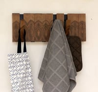 Image 3 of Wooden end grain coat rack, 6 hooks