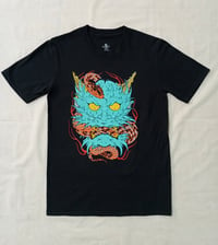 Image 1 of Oni  Black T-shirt / Turquoise design - Bone Trail Apparel 