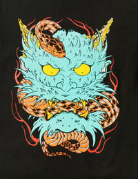 Image 2 of Oni  Black T-shirt / Turquoise design - Bone Trail Apparel 