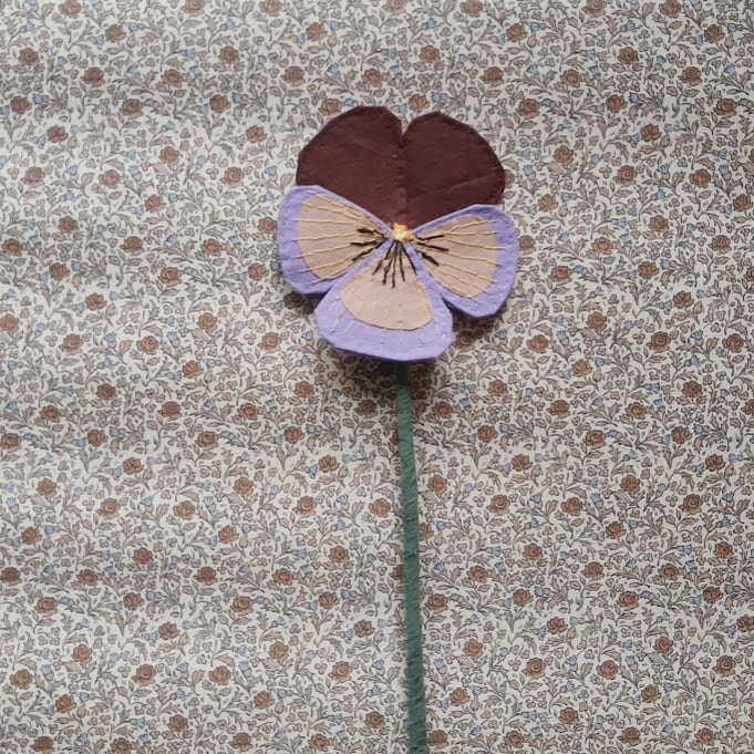 Image of Dark brown and purple fabric Pansy