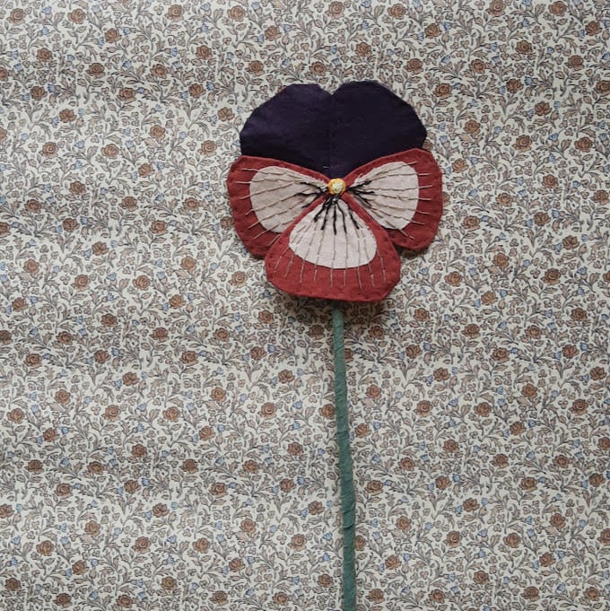 Image of Dark purple and burgundy fabric Pansy