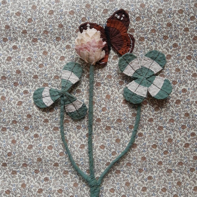 Image of Fabric Clover with butterfly