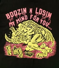 Image 3 of 'Boozin n Losin' Black T-shirt - Bone Trail Apparel