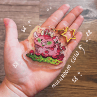 ACRYLIC KEYCHAIN MUSHROOM COW 