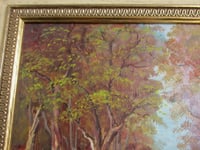 Image 3 of Vintage Painting 'Shady Lane' by J McC 1986 aft Anton Gutknecht, Rustic Landscape, Framed 