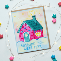 Cute House Christmas Card | Cute Illustrated Holiday Greeting Card