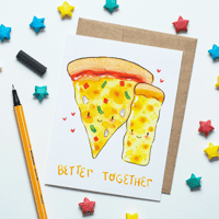 Pizza & Garlic Fingers 'Better Together' Greeting Card | Birthday, Thank You, Valentine's Day Card