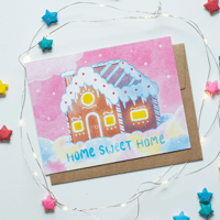 Gingerbread House Christmas Card | Cute Illustrated Holiday Greeting Card