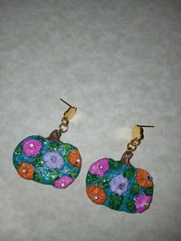 Flower pumpkin earrings 
