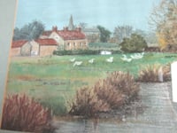 Image 3 of Vintage North Yorkshire Village Pastel Drawing, Brompton by S Percival, Frame 15 3/8 x 12 3/4 ins 