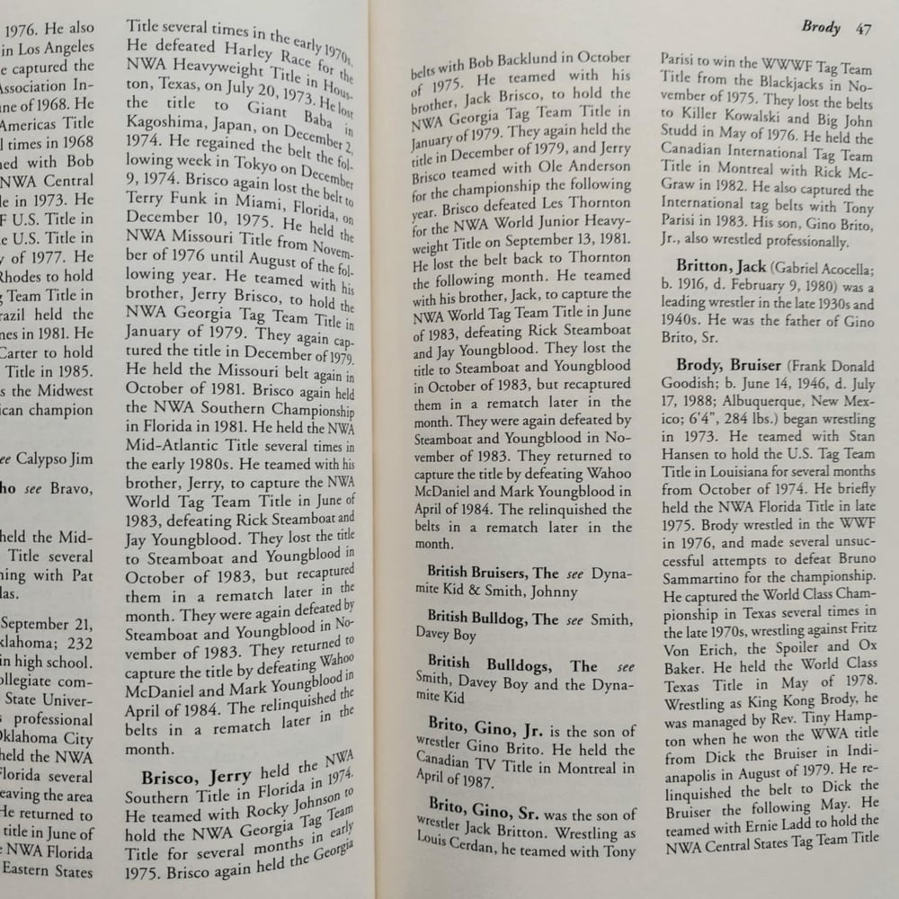 Biographical Dictionary of Professional Wrestling, by Harris M. Lentz, III