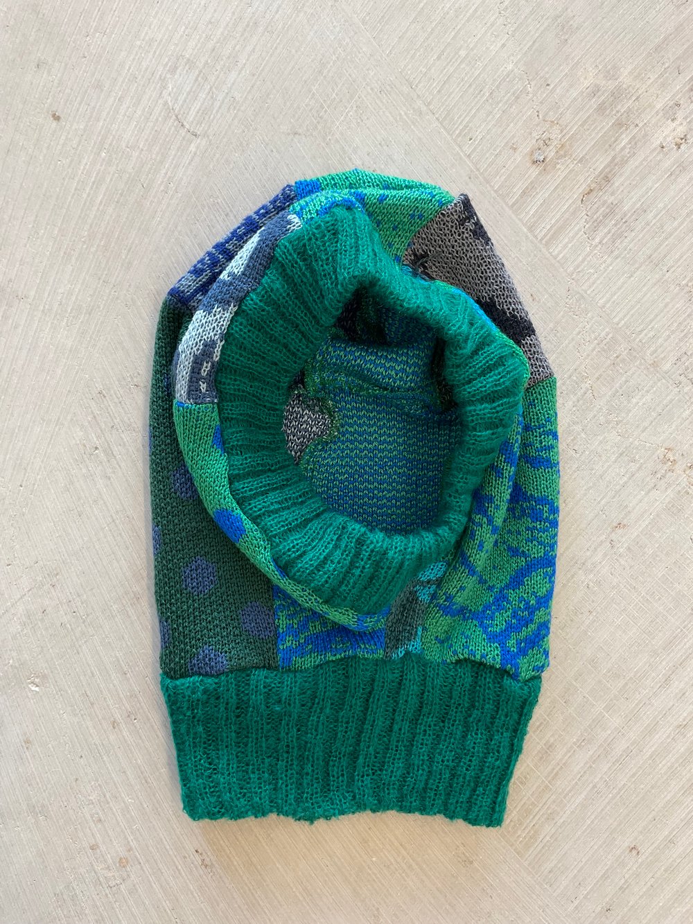 Merino wool patchwork balaclava 02.10