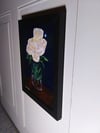 Expressionist Flower Painting on Canvas Panel, 8x10 Framed: 'Purity'