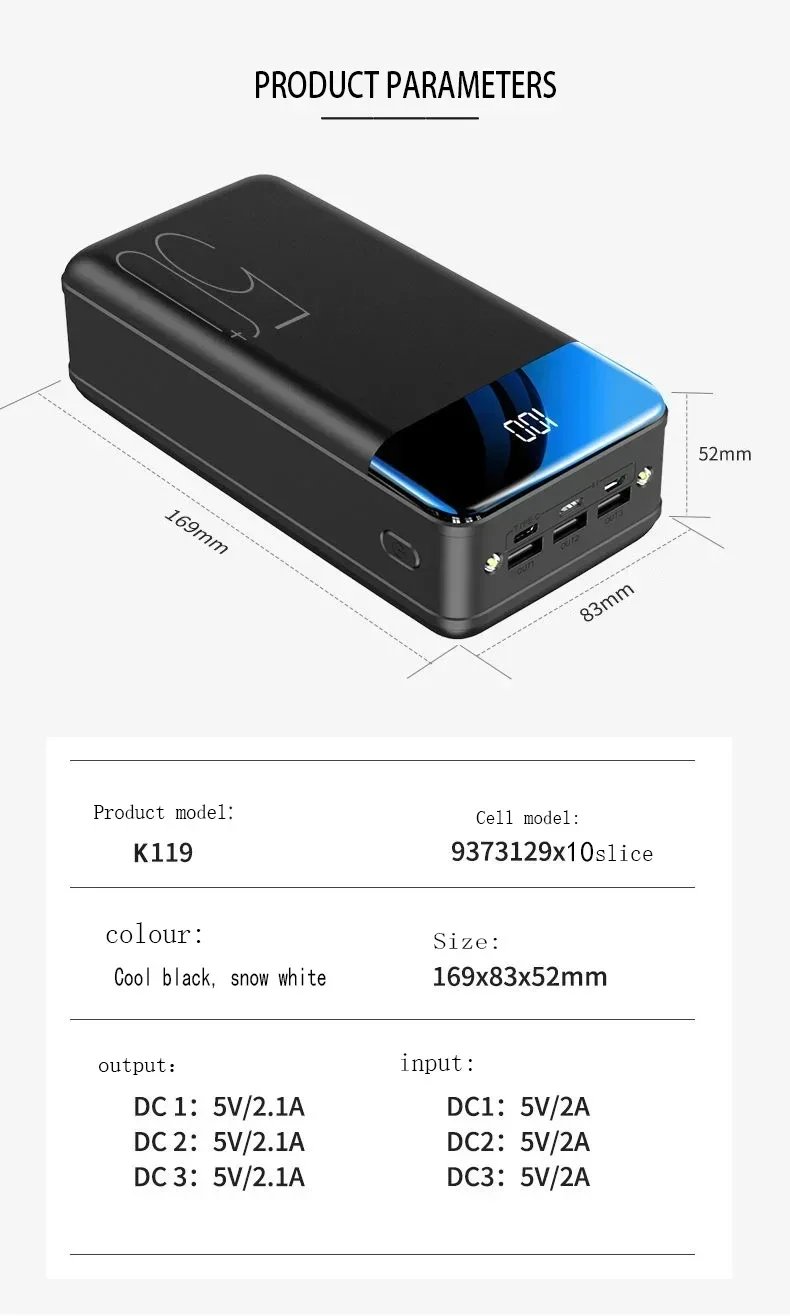 MSL 2024 New Wireless Power Bank 200000mAh Portable Power Supply