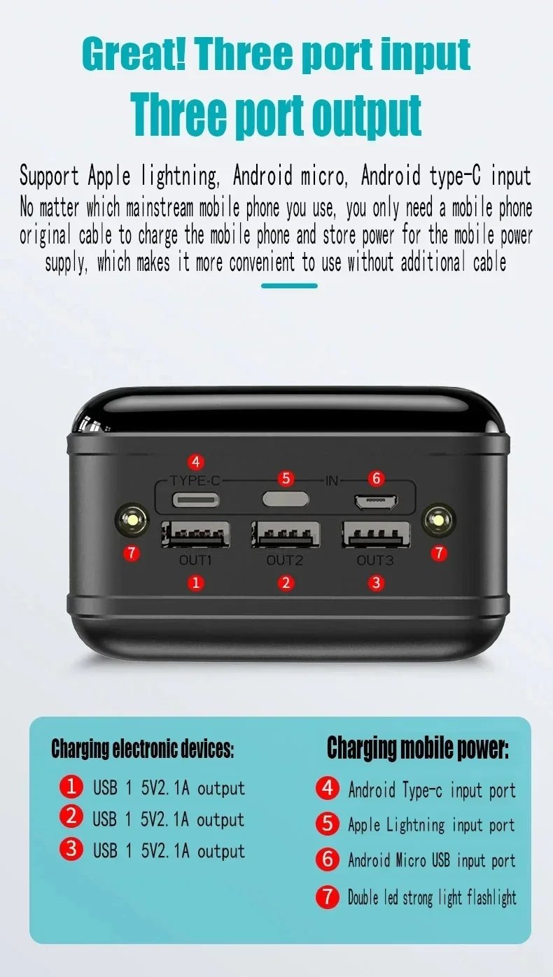 MSL 2024 New Wireless Power Bank 200000mAh Portable Power Supply