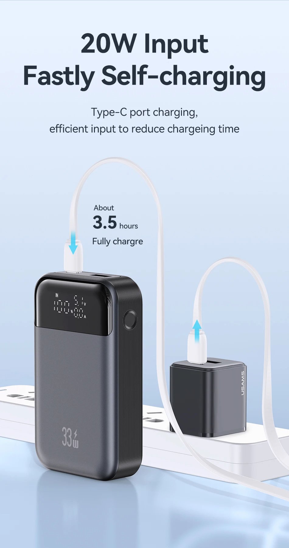 MSL Mini Power Bank 10000mAh 33W PD Fast Charging External Battery