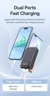 MSL Mini Power Bank 10000mAh 33W PD Fast Charging External Battery