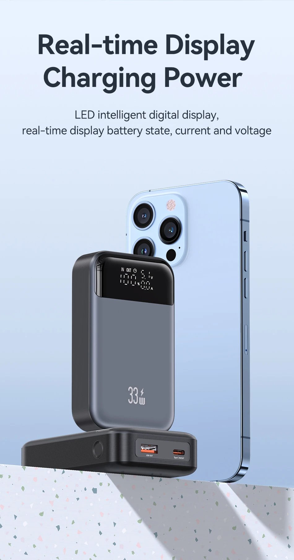 MSL Mini Power Bank 10000mAh 33W PD Fast Charging External Battery