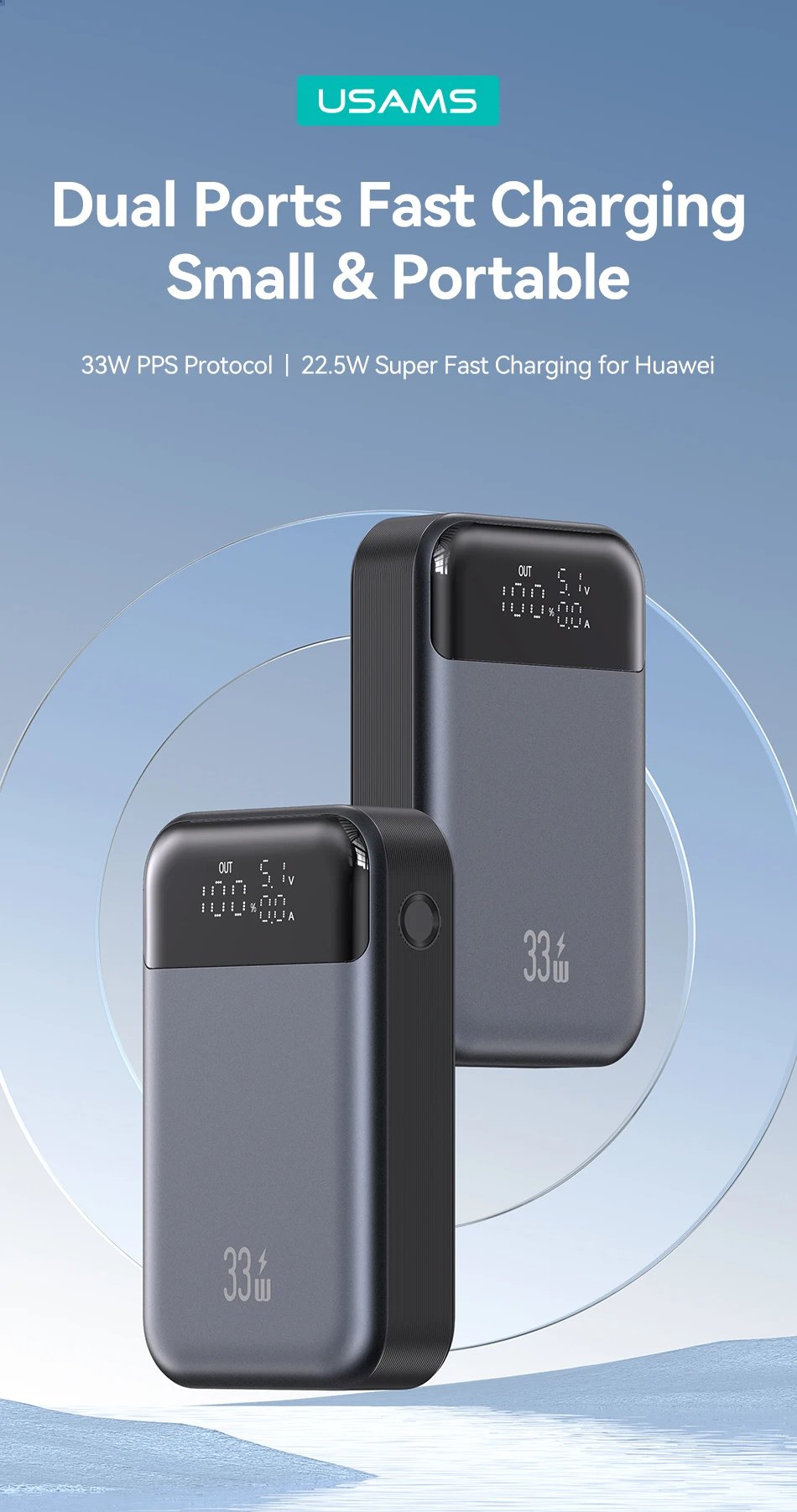 MSL Mini Power Bank 10000mAh 33W PD Fast Charging External Battery