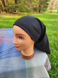 Image 1 of Linen Triangle Bandana in Black