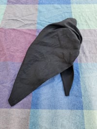 Image 3 of Linen Triangle Bandana in Black