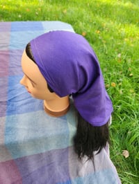 Image 2 of Linen Triangle Bandana in Purple