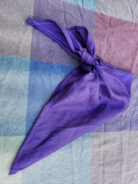 Image 3 of Linen Triangle Bandana in Purple