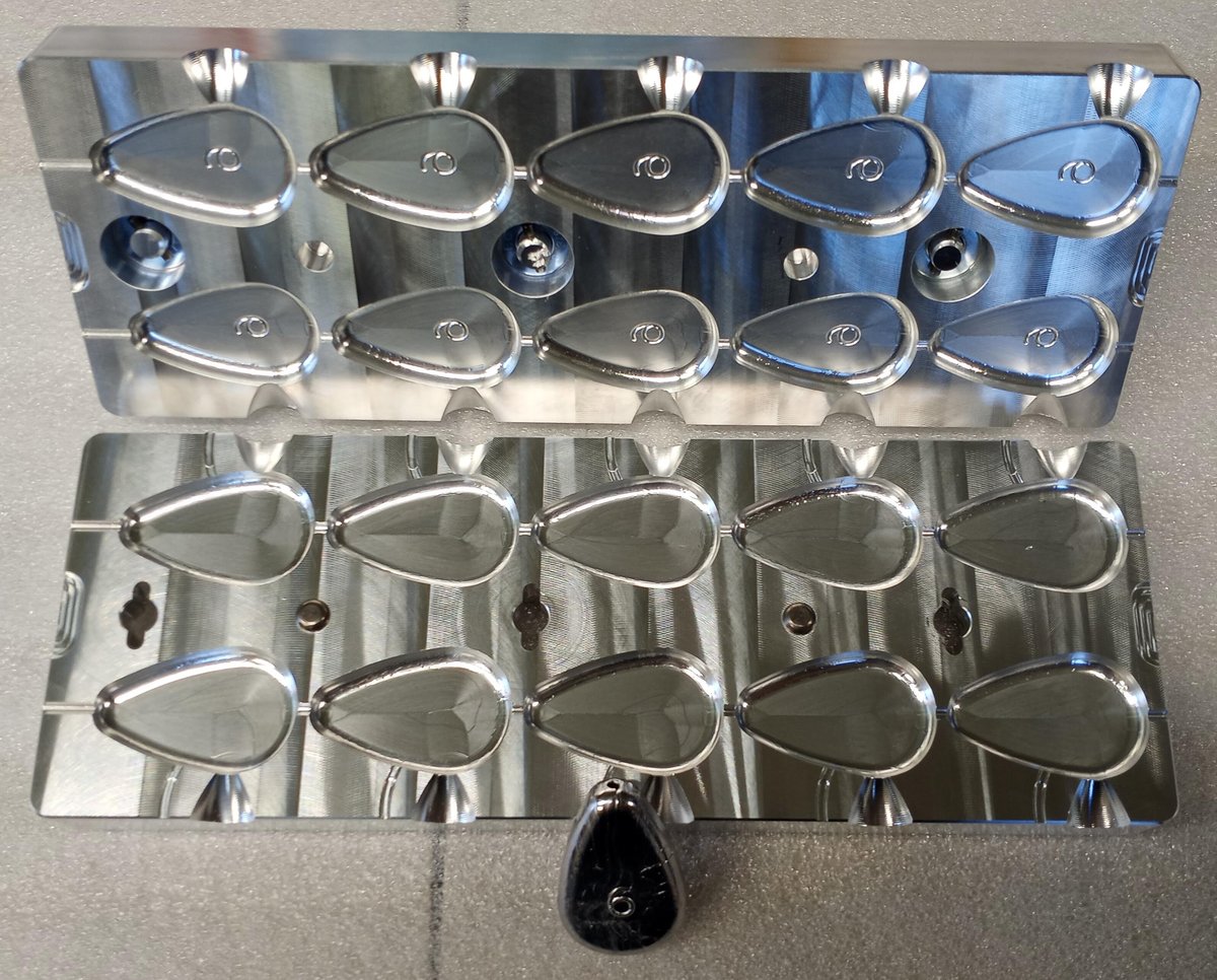 6 oz No Roll Sinker Mold - 10 CAVITY Production Mold | Lake Side Molds ...