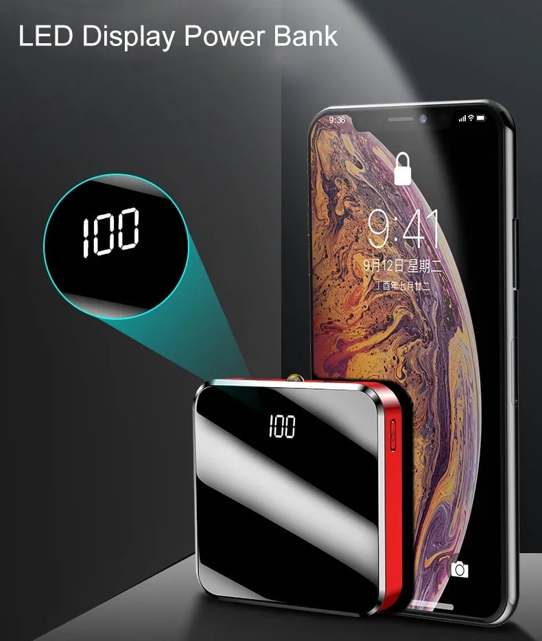 MSL 20000mAh Mini Large Capacity Power Bank Portable Digital Display Fast Charging