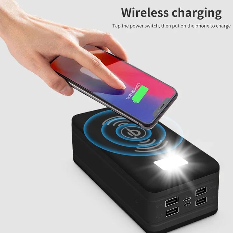MSL 100000mAh Power Bank Magnetic Wireless Super Fast Charge 4USB 2.1A Solar Charging Powerbank
